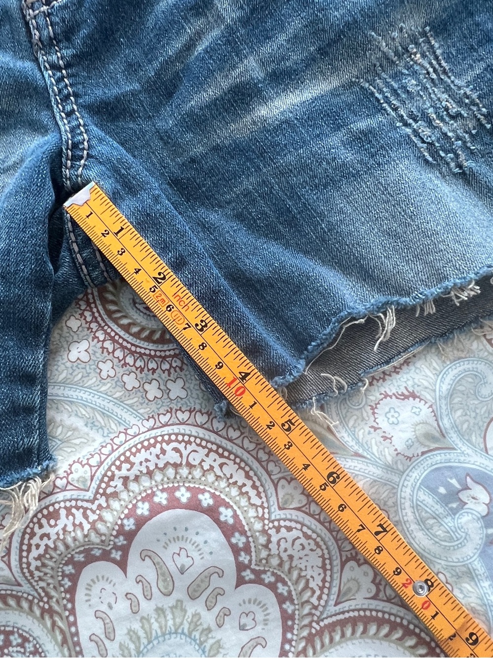 Underground Distressed Raw Hem Denim Cutoff Shorts - Faded Blue Size 9 - Picture 11 of 12